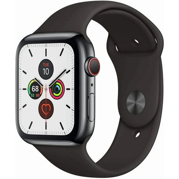 Restored Apple Watch Series 5 40mm GPS Cellular Space Black Titanium Case Black Sport Band Good