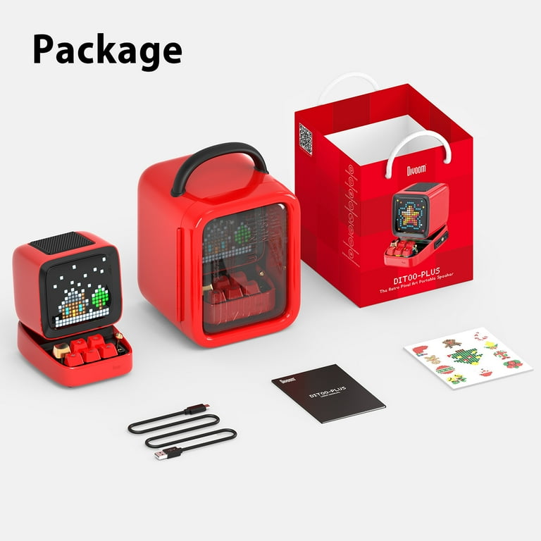 Divoom DITOO-PLUS スピーカー 赤 レッド Divoom Ditoo -- Pixel Art Bluetooth Speaker with 16*16 LED