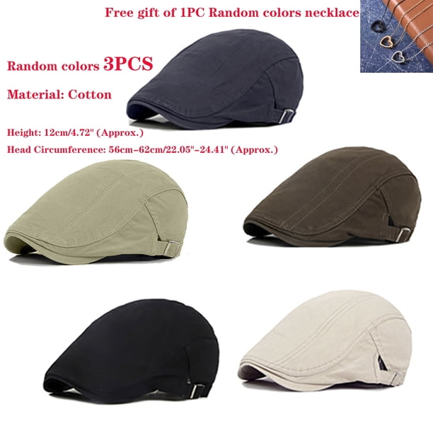 AYYUFE Boinas unisex de 3 piezas en colores aleatorios, ajuste regular, plegables, de alta visibilidad, bonitas, gorras de vendedor de periódicos, decoración para la cabeza