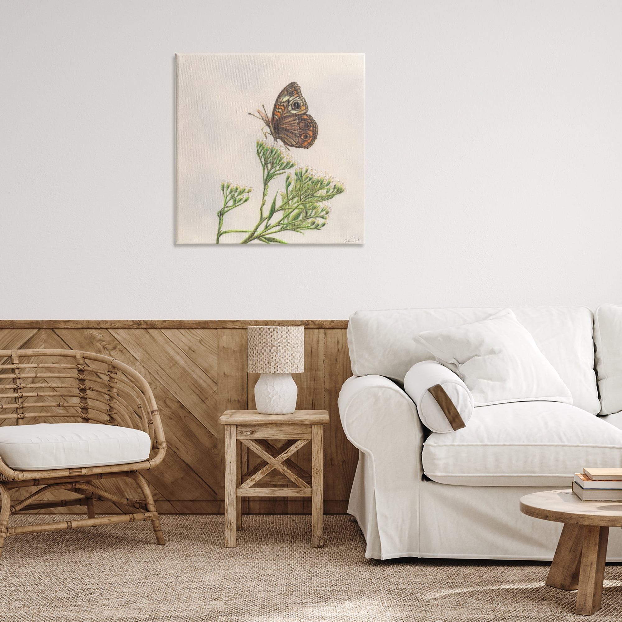 Stupell Industries Spring Offerings Butterfly Animals & Insects Painting Gallery Wrapped Canvas Art Print Wall Art, 30 x 30