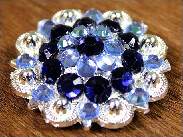 8 Monaq Blue Black Crystals Berry Concho Rhinestone Headstall Saddle