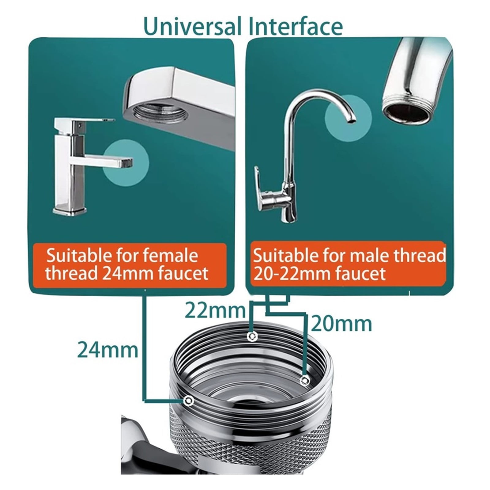 1080 Degree Universal Extension Faucet Washbasin Tap Splash Aerator Splash Filter Faucet Faucet Adaptor Rotary Robot Arm ,Water Saving