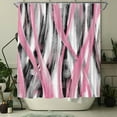 thumbnail image 3 of Geometric Shower Curtain Modern Abstract Shower Curtain Bathroom Decor Polyester Fabric, 72x72inch (Pink and Grey), 3 of 5