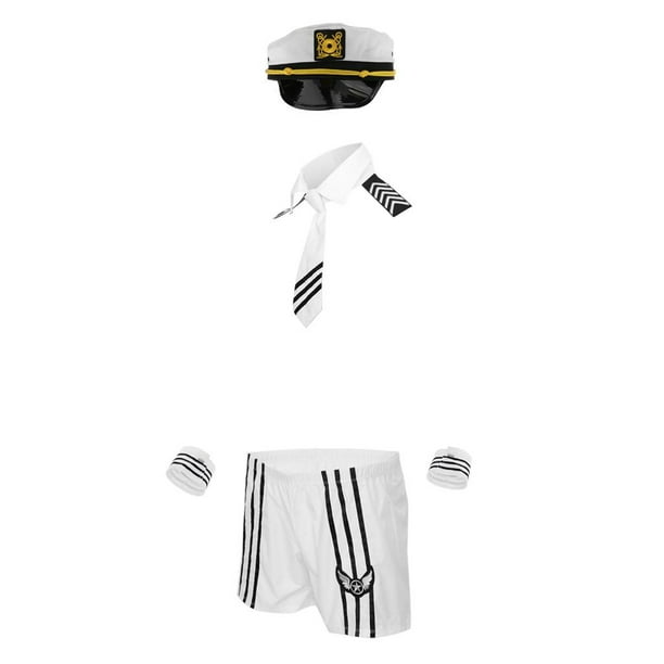 Conjunto de traje de fiesta de disfraces de cosplay de los hombres de marinero sexy de los hombres Sunnimix Traje de cosplay de marinero para hombre