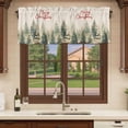 thumbnail image 6 of Christmas Tree Curtain Valances for Windows, Kitchen Valance Window Treatments Panel 2 Pack, Watercolor Green Xmas Tree Snowflake Rod Pocket Short Curtains for Bathroom Bedroom 54 x 18 Inch, 6 of 8