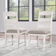thumbnail image 2 of Heston Weathered White Ladderback Wood Side Chair - Set of 2, 2 of 9