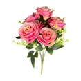 thumbnail image 2 of zhmrfg Artificial Faux 7 Bulgarian Roses Bouquet, Multicolor Decorative Ornaments, Realistic Simulation for Home Office Garden Decorations, Stunning Visual Appeal for Special Occasions, 2 of 6