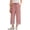 Pink, variant on Girls High Waist Striped Culottes Casual Summer Pants with Pockets Comfortable Straight Leg Trousers for Kids (Pink Size 9-10 Years)