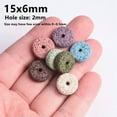 thumbnail image 4 of U8MO 10pcs 15mm 20mm Rondelle Natural Lava Stone Loose Beads for Jewelry Making-Pink-15x8mm, 4 of 9