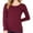 BURGUNDY, variant on Women's Long Sleeve Casual Basic Lightweight Round Neck Cotton T-Shirt Top