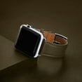 thumbnail image 4 of WFEAGL Genuine Leather Business Replacement Apple Watch Band 38mm 40mm 41mm Light Brown/Silver, 4 of 7