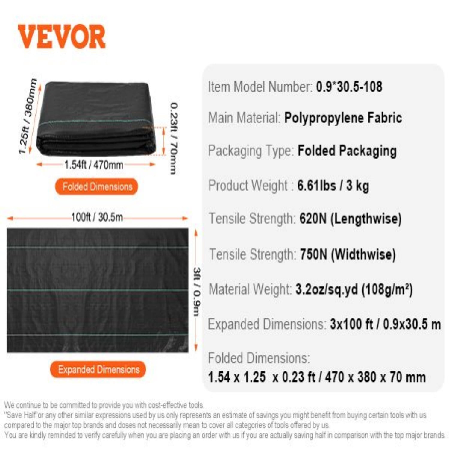 Weed Barrier Landscape Fabric  3*100FT Heavy Duty Garden Weed Fabric  Woven PP Weed Control Fabric  Driveway Fabric  Geotextile Fabric for Landscaping  Ground Cover  Weed Blocker Weed Mat
