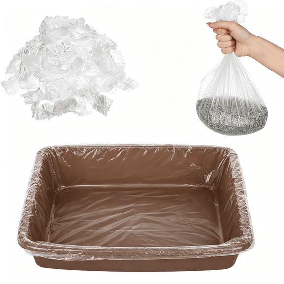 QARUN 50 Pcs Disposable Plastic Cage Liners,Rabbit Litter Box Liners Leak Proof Toilet Film,Pet Tray Liner Bags for Small Animals Bunny Guinea Pig Bird Cage Liner Litter Box