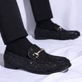 thumbnail image 6 of COSIDRAM Men's Glitter Dress Shoes Metallic Sequins Tuxedo Luxury Gold Buckle Loafers Slip-on Wedding Party Shoes, 6 of 6