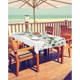 thumbnail image 2 of Fsddascl Pastoral Eucalyptus Outdoor Tablecloth - 52x70 Inch Rectangle Dining Table Cover, Countryside Leaves Simple Art Waterproof Outdoor Table Cloth with Umbrella Hole & Zipper for Picnic/Patio, 2 of 7