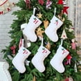 thumbnail image 5 of AuroraX White Personalized Christmas Stocking with Initials Embroidered Letter Mini Christmas Stockings Plush 7" Socks for Holiday Hanging Decoration Gifts for Fireplace, 5 of 6