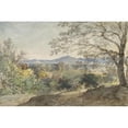 thumbnail image 2 of Johann Georg von Dillis 24x17 Black Ornate Framed Double Matted Museum Art Print Titled: A View Across the Inn Valley to the Alps and Neubeuern (C. 1790), 2 of 5