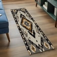 thumbnail image 4 of 2x6 Washable Runner Rug, Vintage Pattern Non-Slip Hallway Runner for Entryway Kitchen Bedroom, Brown Black Ethnic Style Weaving Texture Indoor Carpet Runner Floor Mat, 4 of 9