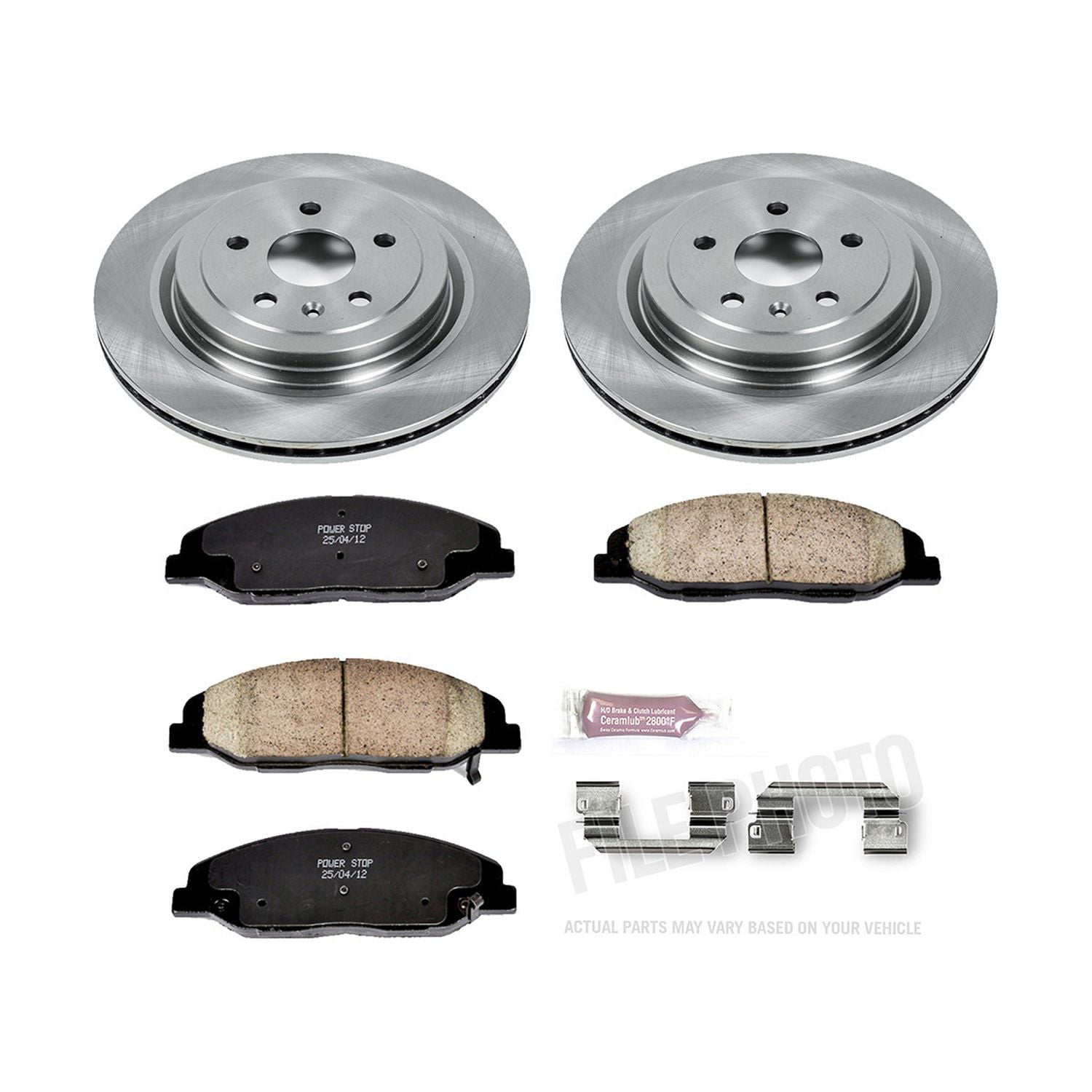 Power Stop Rear Stock Replacement Brake Pad and Rotor Kit KOE4723