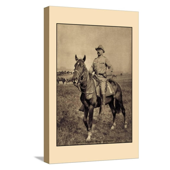 Art.com Colonel Roosevelt of the Rough Riders Stretched Canvas Print Wall Art, 12" x 18"