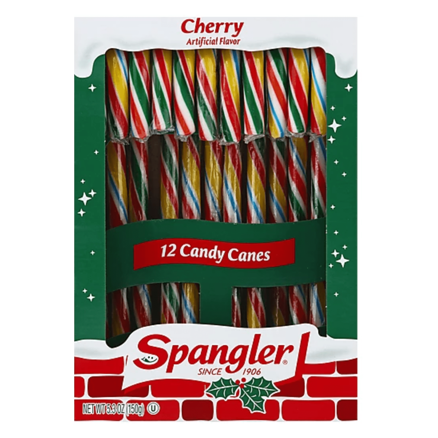 MultiColored Cherry Candy Canes Gluten Free, OU Kosher, Classic