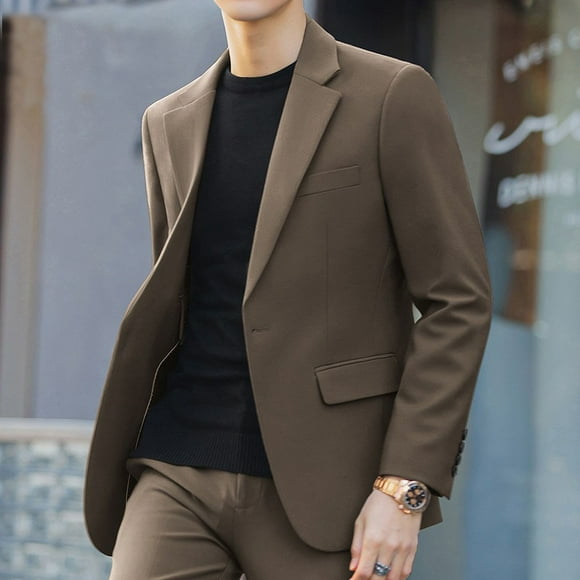Traje de hombre, traje de hombre de moda, un conjunto de chaqueta de traje, sin planchado, corte ajustado, chaqueta elegante