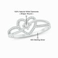 thumbnail image 3 of Cali Trove Sterling Silver 1/10 Ct Round White Diamond Miracle Plate Heart Promise Ring for women, 3 of 5