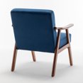 thumbnail image 6 of MIKIBAMA Mid-Century Modern Chair with Solid Wood Frame, Accent Chair Extra-Thick Backrest, Blue, 6 of 9