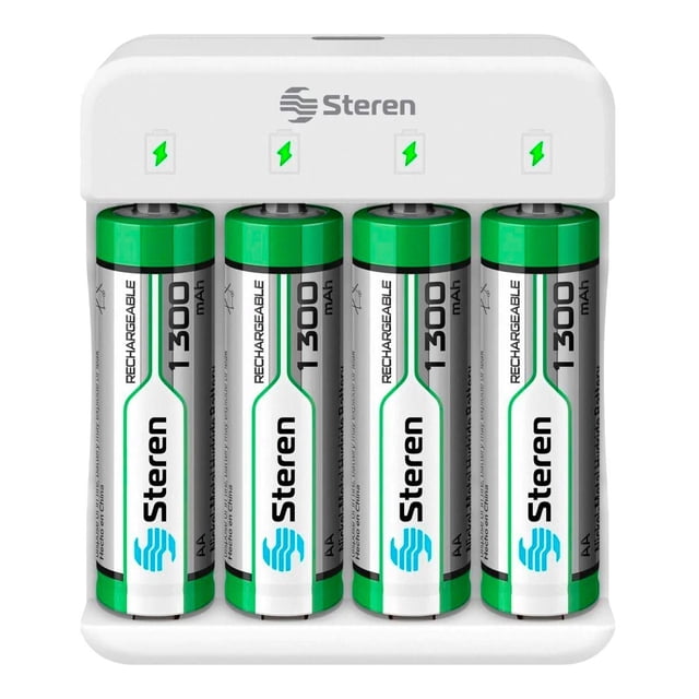 Cargador inteligente Pilas “AA” y “AAA” con 4 pilas AA Steren CRG-016