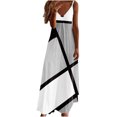 thumbnail image 2 of Lenago Robe de Maternité Grande Taille Femme Mode à Bretelles Col en V Sans Manches à Rayures Imprimées Ajustée Plage Longue Robe Été Robes de Plage en Liquidation, 2 of 5