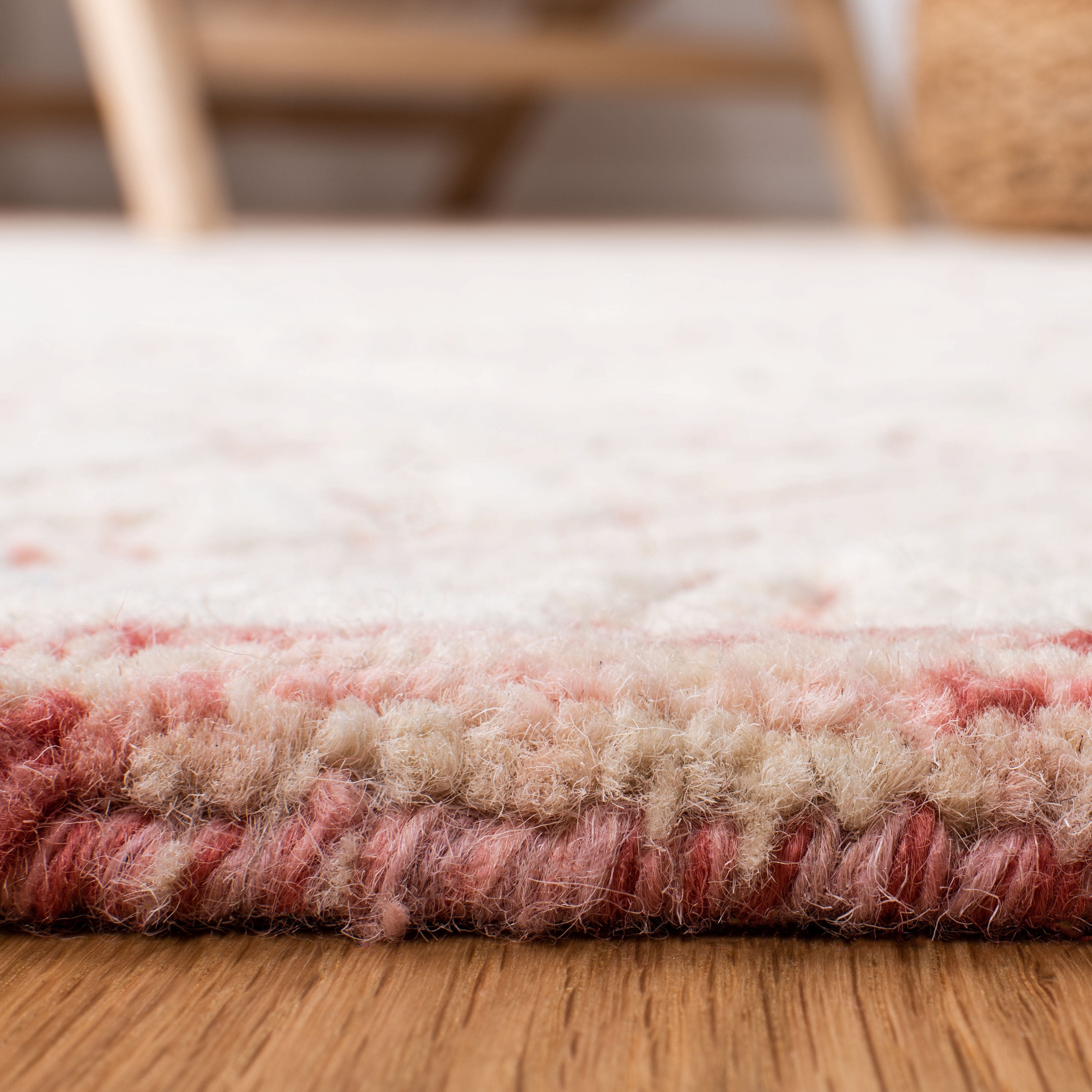 SAFAVIEH Glamour Drummond Geometric Wool Area Rug, Pink/Ivory, 9' x 12'