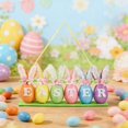 thumbnail image 6 of Easter Hanging Bunny Egg Ornaments Set - Colorful Eggs with Plush Rabbit Ears for Wall, Door, Mantel Decor, Spring Party and Home Holiday Decoration, 9.05 Inch, 6 of 7