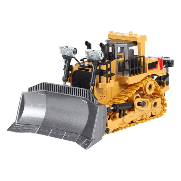 Bulldozer Télécommandé en Alliage BC1031 1/24 Voiture RC 2,4 GHz Bulldozer 9 Canaux Chargeur Frontal Jouet avec Lumière et Son Jouet pour Enfants