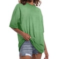 thumbnail image 3 of MOSHU Oversized T Shirts for Women Short Sleeve Vintage Print Cotton Tees Washed Shirts Casual Baggy Womens Tops, 3 of 9