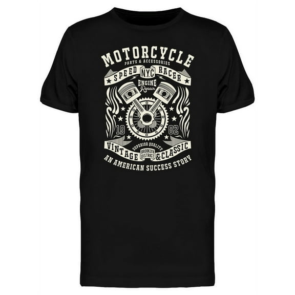 Motorcycle Racer Engine T-Shirt Men -Image by Shutterstock, Male 3X-Large