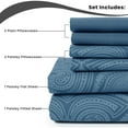 thumbnail image 6 of Lux Decor Collection Microfiber King Bed Sheets Set, 6 Piece Bedding Sheet Sets - Navy Blue, 6 of 7