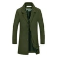 thumbnail image 5 of INSPIRE CHIC Men's Coats Solid Color Notched Collar Single Breasted Winter Long Coat M Green, 5 of 7