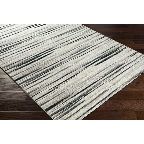 Hauteloom Harran Living Room, Bedroom Area Rug - Contemporary - Black, Charcoal, Gray - 5'3" x 7'3"
