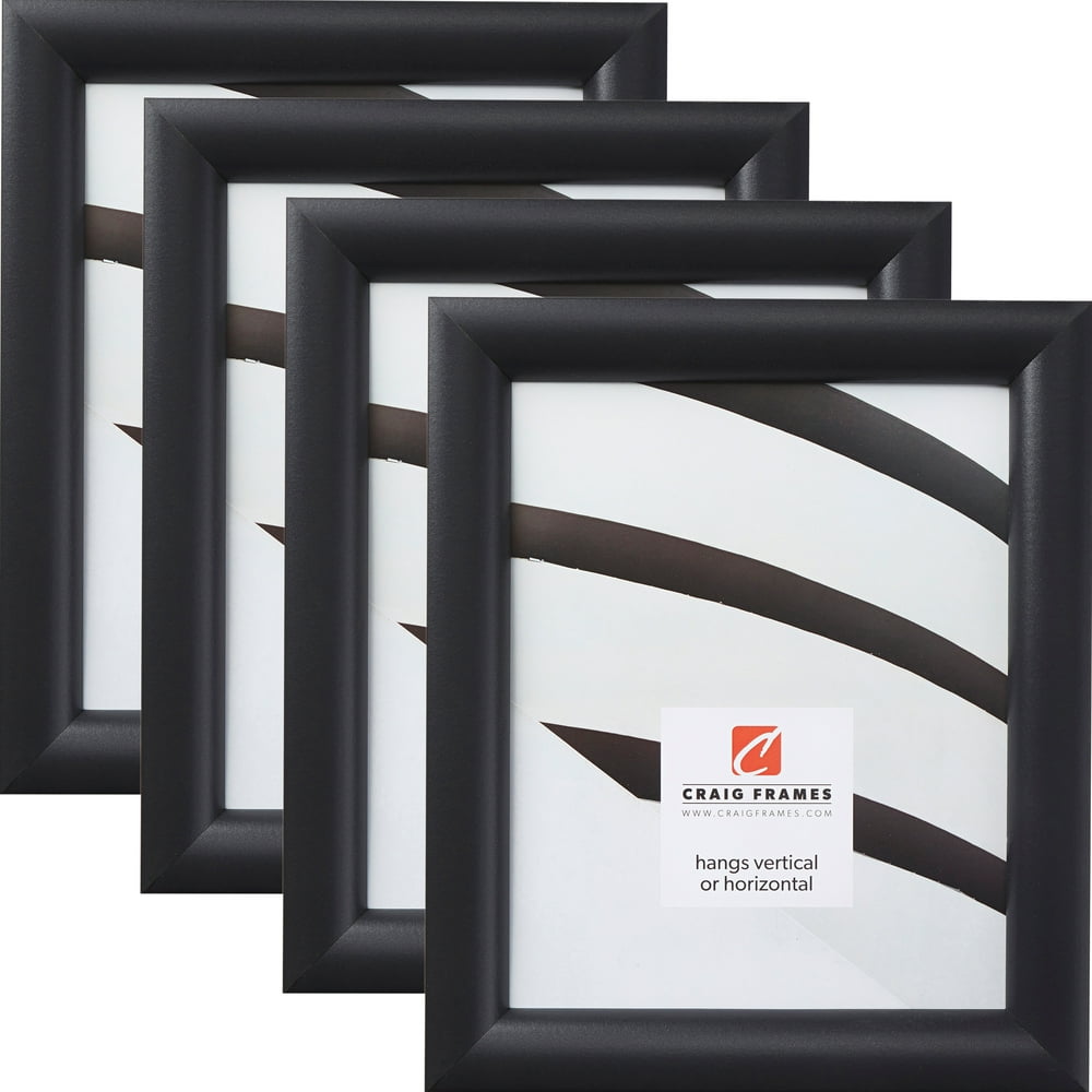 Craig Frames Bullnose 125, Mystic Satin Black Picture Frame, 8.5x11
