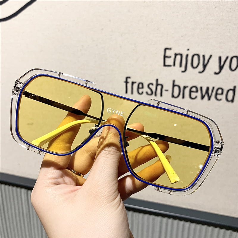 Fashion 2019 One pieces Oversized Shades Letter Mirror Coating Sunglasses UV400 