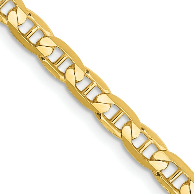 14k Yellow Gold 18 Inch 3.75mm Concave Anchor Chain Necklace Pendant Charm