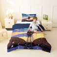 thumbnail image 2 of Castle Fairy Snowy Train Twin Comforter Sets 3-Piece for Children, Open Book Bedding Set for Bedroom, Gold and Blue,Navy Blue Reversible, 2 of 6