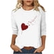 thumbnail image 3 of TaTaai Fashion Women's Round Neck 3/4 Sleeve Top, Heart Printed Loose Blouse, Soft Lightweight Fabric for Daily Home Casual Occasions Gift, 3 of 6