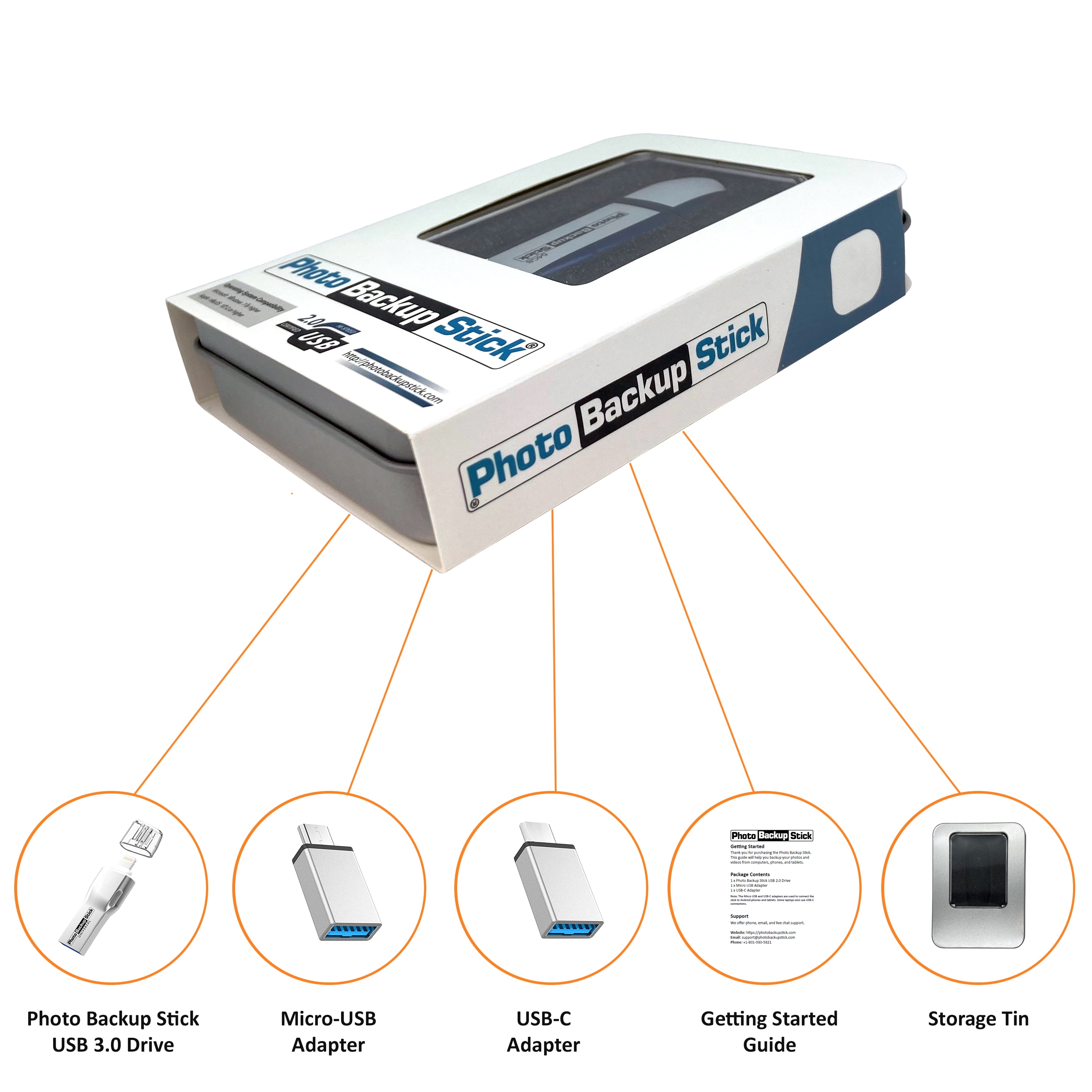 Photo-Backup-Stick for Computers, Mac Photo-Stick USB-Flash-Drive