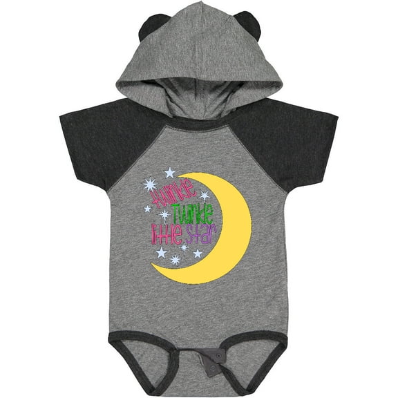 Inktastic Twinkle Twinkle Little Star with Yellow Moon Boys or Girls Baby Bodysuit