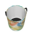 thumbnail image 3 of PAYOHTO Foldable Laundry Room Hamper Bucket Waterproof Bathroom Basket for College Student Living Room Storage Pillows Blankets Leaves Palm Tree, 3 of 8