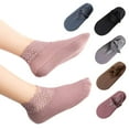 thumbnail image 1 of 5 pares de calcetines tobilleros para mujer, calcetines antideslizantes con volantes de encaje de invierno, calcetines cálidos de corte bajo para botas hasta el tobillo para mujer, 1 of 8