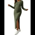 thumbnail image 1 of Vestido de Suéter de Larga para Baby Shower y Sesión de Fotos de Otoño e Invierno - Vestidos de Maternidad para Mujeres Embarazadas Verde XL, 1 of 9