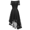 thumbnail image 3 of VBARHMQRT Plus Size Formal Dresses WomenÃ¢ÂÂS Off Shoulder High Low A Line Dress Wedding Party Dress Knit Dress Black Dresses for Women Long Sleeve for, 3 of 4