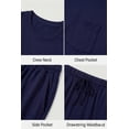 thumbnail image 4 of GIRUNS Men's Pajama Set Lightweight Sleepwear Short Sleeve and Shorts with Pockets Navy Blue L, 4 of 6